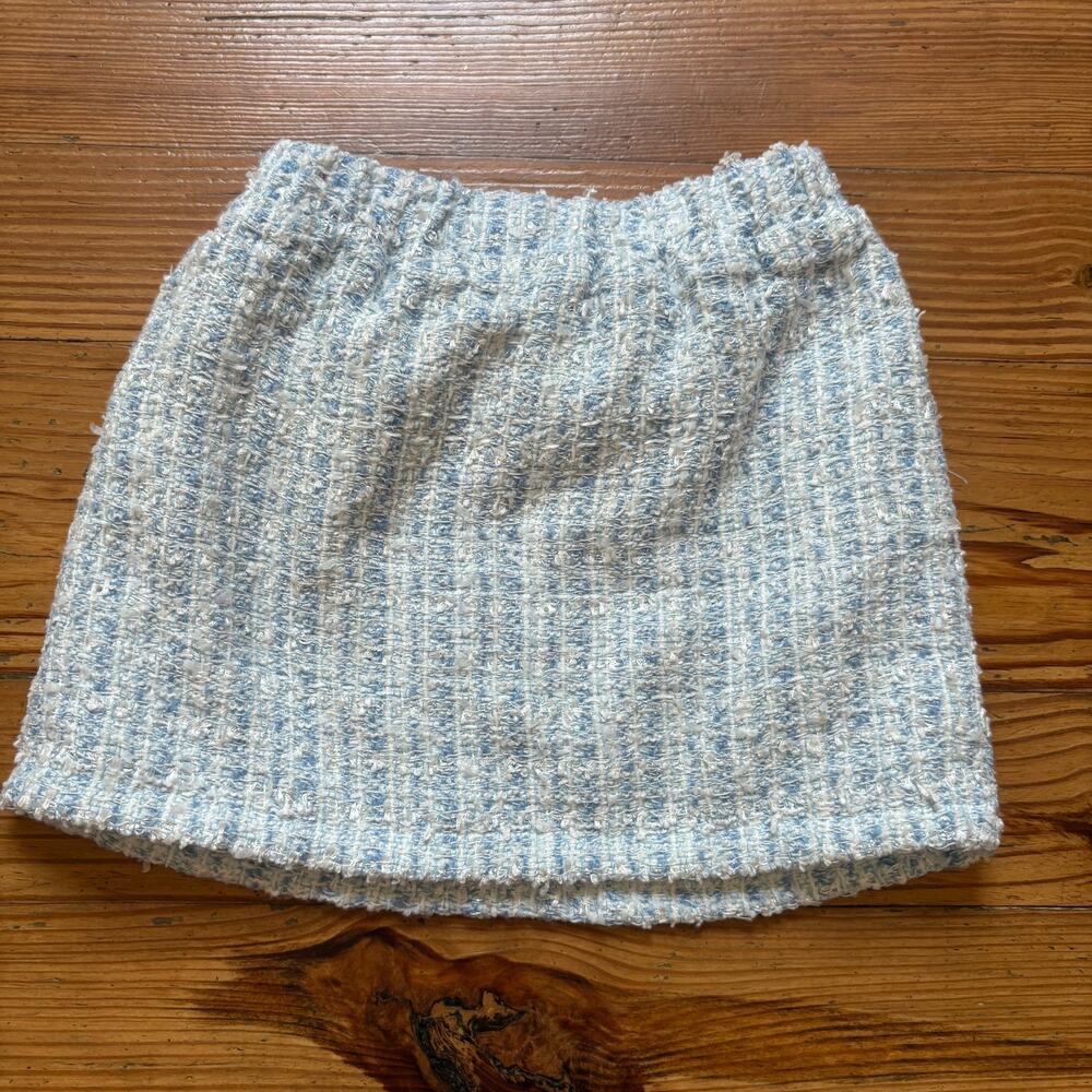 NWT Shein light blue‎ white tweed elastic waistband toddler skirt SIZE 2-3 - Picture 5 of 5